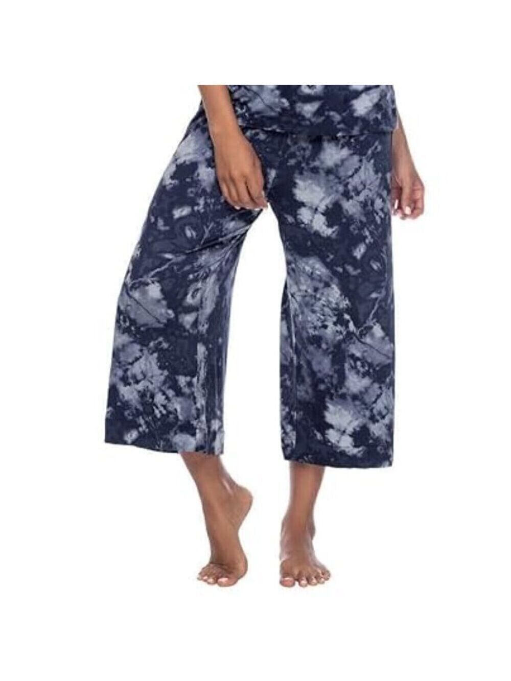 Honeydew Intimates Palazzo Pajama Lounge Bottoms Navy Tie Dye Capris Size L